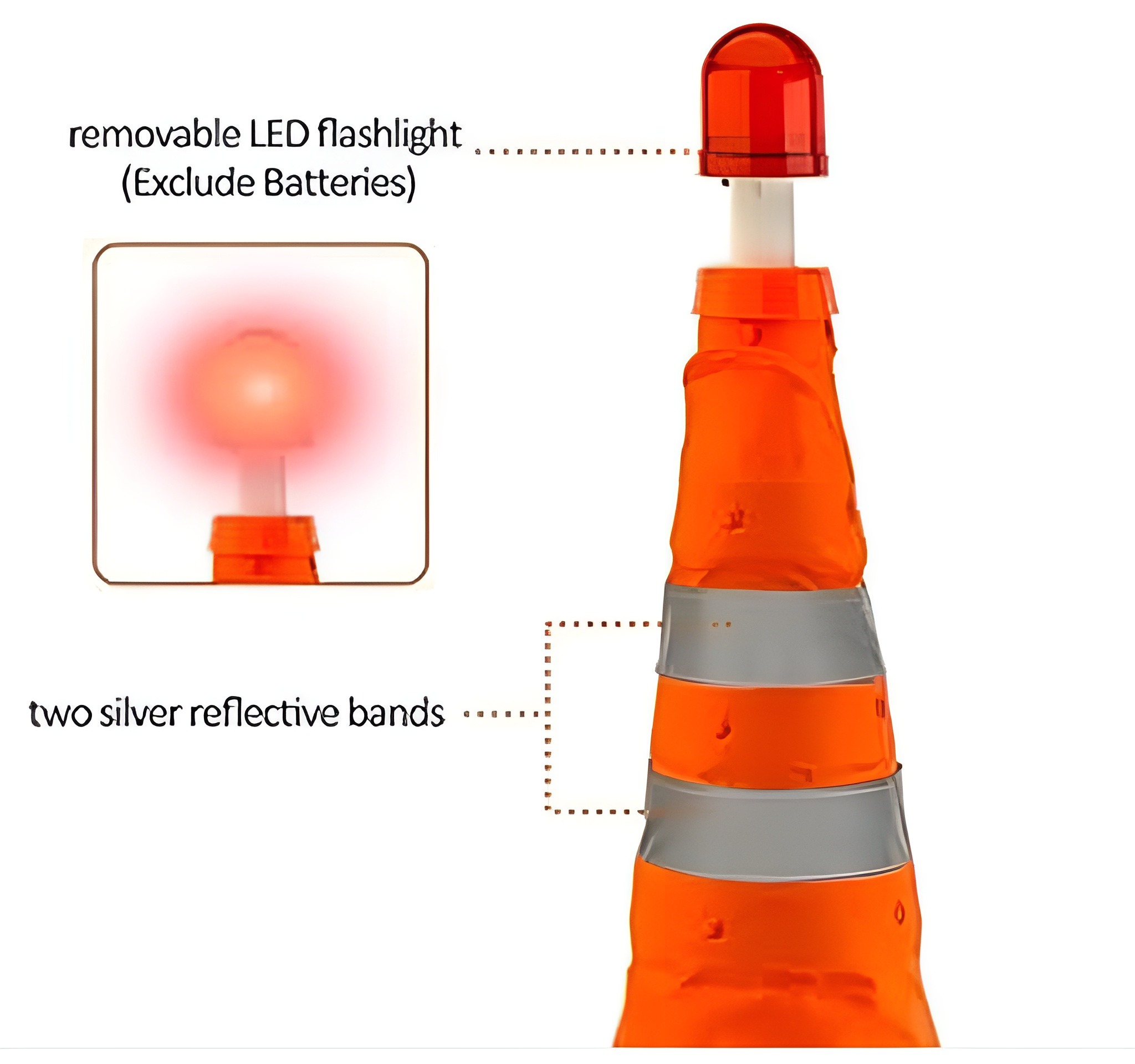 Cônes de Signalisation Pliables Avec LED مخاريط مرورية قابلة للطي
