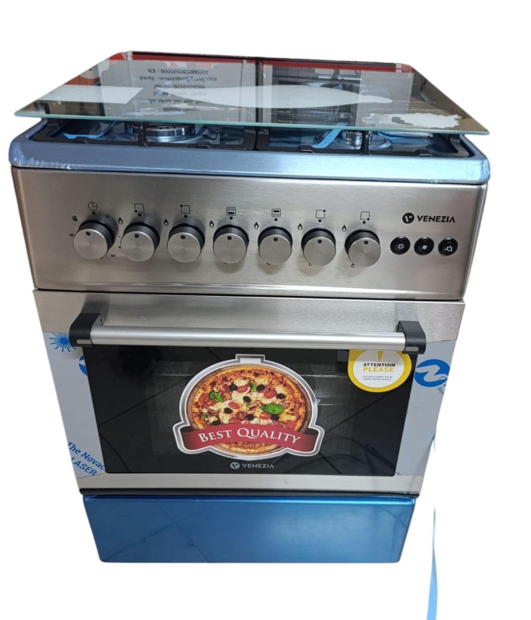 CUISINIERE à Gaz VENEZIA 4 FEUX 60 x 60 cm Eclairage intérieur et ventilateur