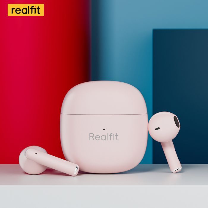 Écouteurs intra-auriculaires Bluetooth Realfit F1, Type-C Couleur : Rose