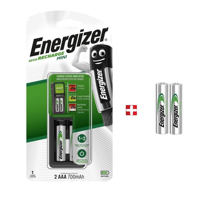 Energizer chargeur ultra compact pour AA et AAA batterie ( +2 piles AAA, 700mAh)