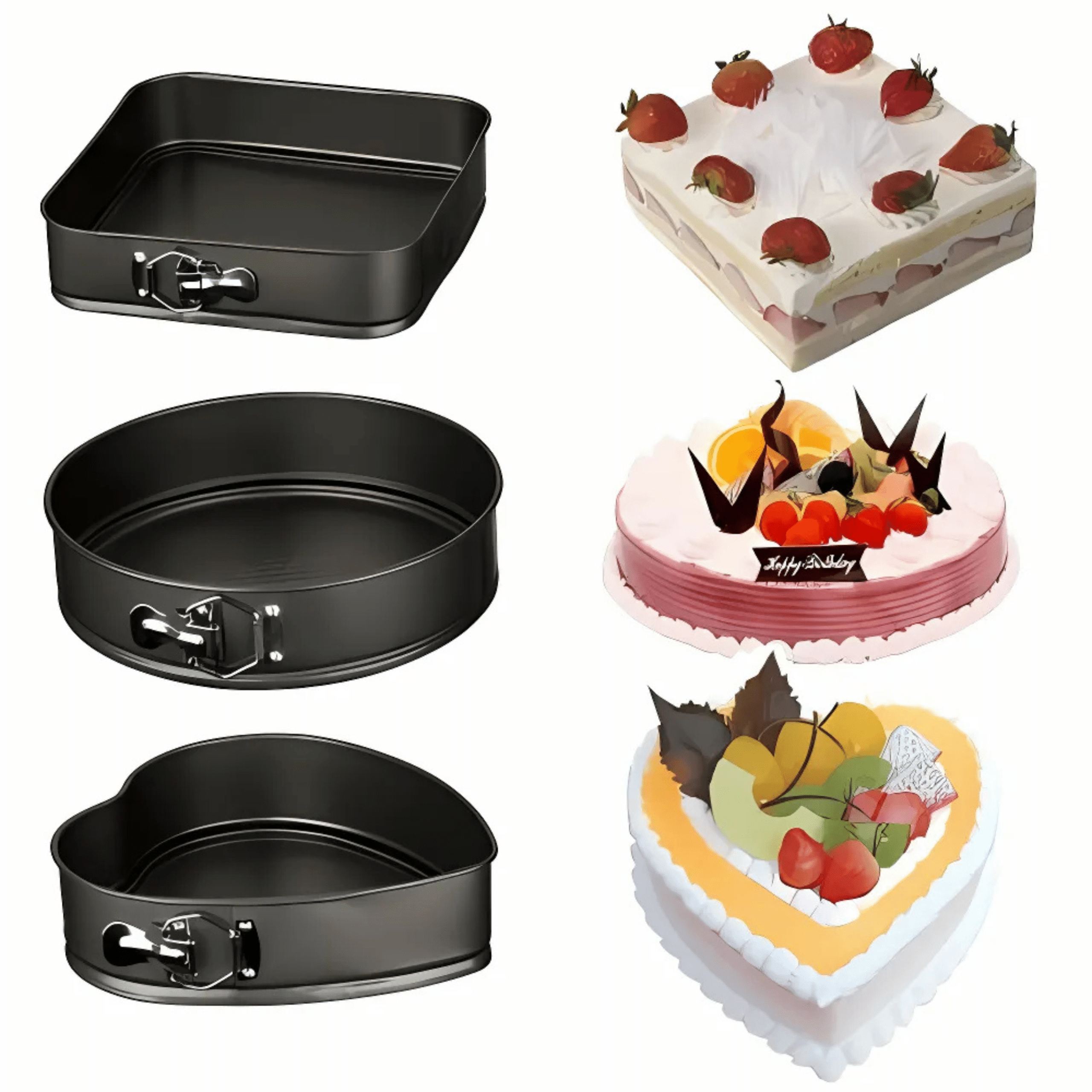 Ensemble de 3 Moules à Gâteau