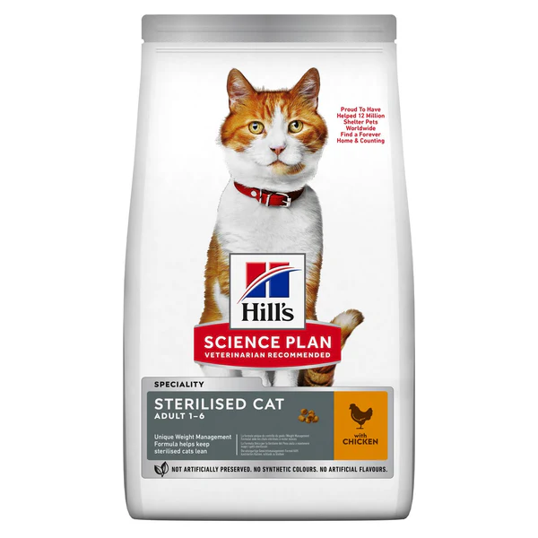 Hill’s Science Plan STERILISED Aliment pour Chat Adulte Stérilisé au poulet (1.5kg)