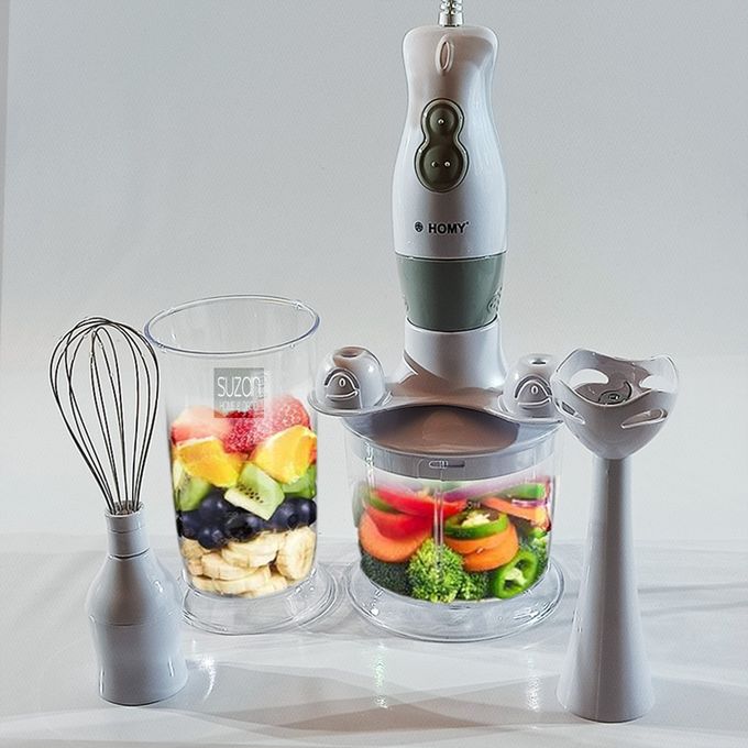 Homy MAXI Robot Mixeur Plongeant 4 en 1 INOX - 2 Vitesses, 700ml + 500ml
