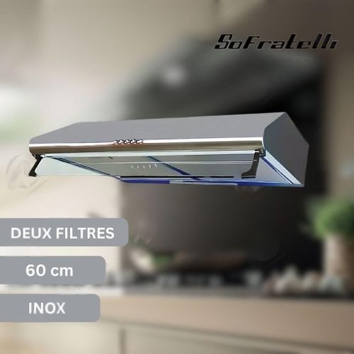 Hotte Casquette SOFRATELLI 60 cm en Inox – Modèle HA60BL