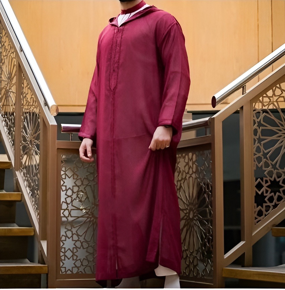 Jabador Maroc Djellaba Soussdi Debbana Homme - Grenat