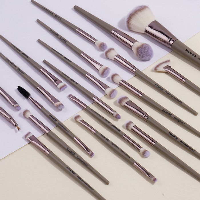 Kit de pinceaux de maquillage - Maange - 20 pièces - Fibres synthétiques - Design élégant - Idéal pour débutants