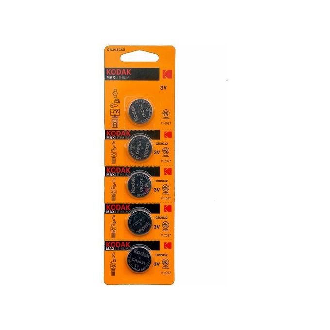 Kodak Pack de 5Batterie Piles MicroLithium Cell CR2032 3V Pour Montres et Electronique