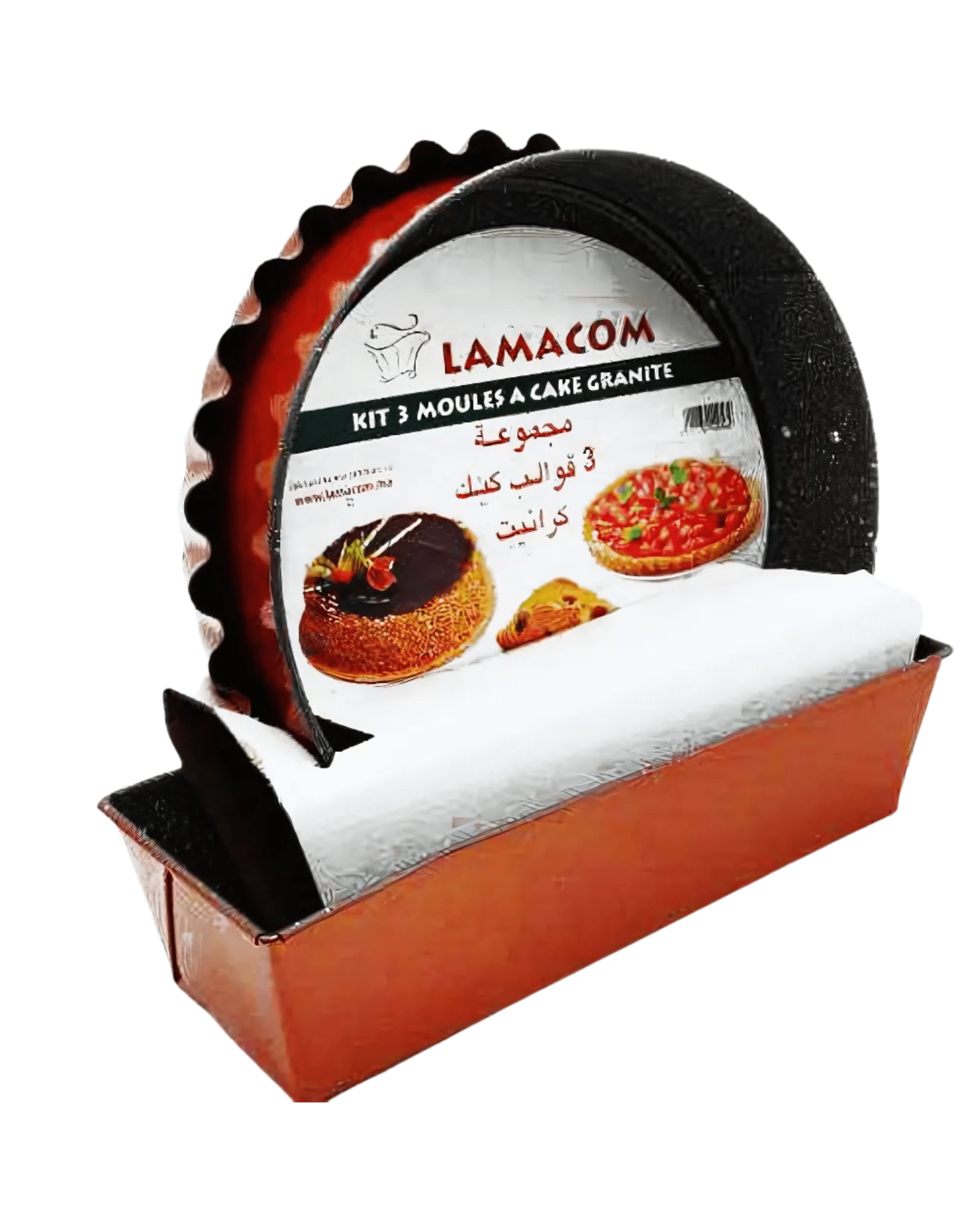 Lamacom Set 3 Moules a Cake Granite / Moules anti-adhérent - 3 formes