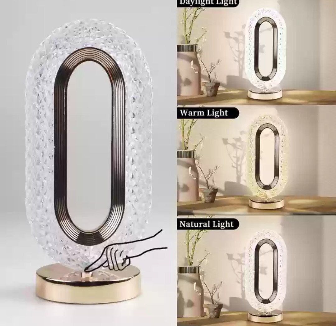 Lampe de Table LED en Cristal de Luxe