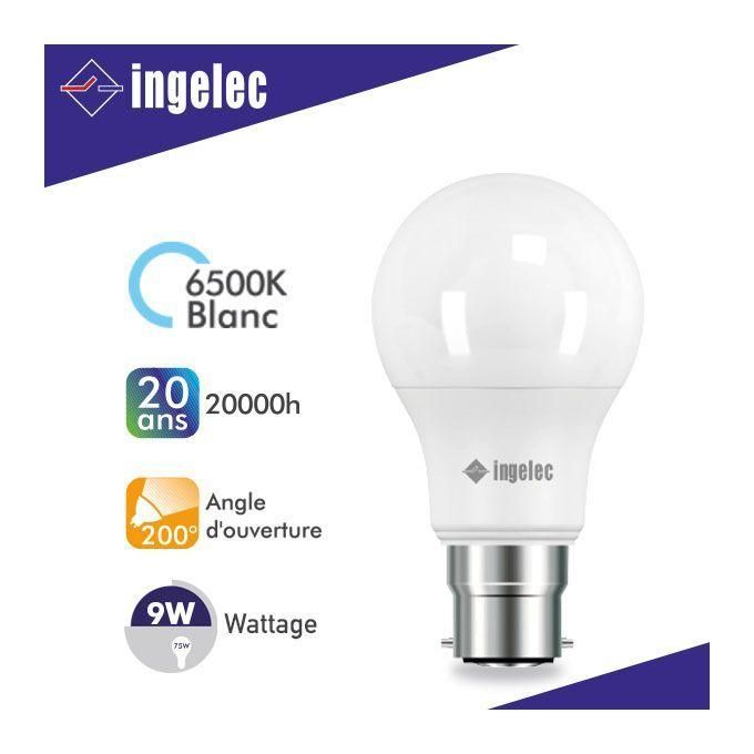 Lampe LED A60 09W B22 - Lumière blanche
