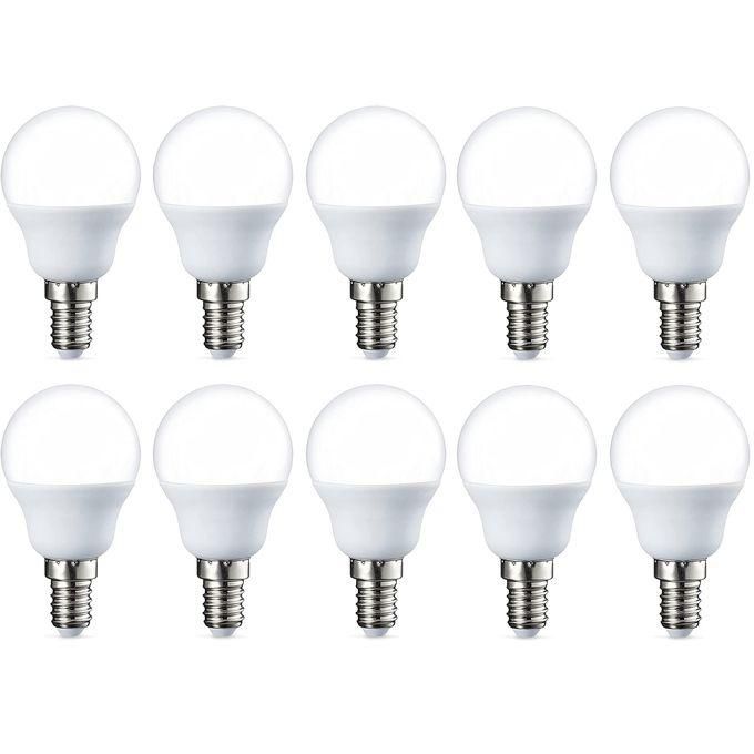 Light Lot 10 Lampes Led Sphérique 9W, culot E14, 6500K, Lumière Blanche.
