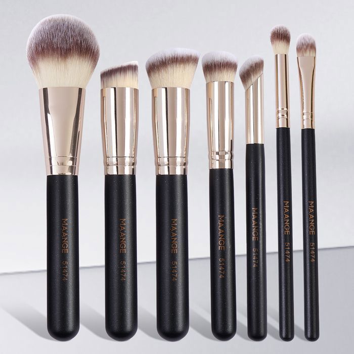 MAANGE 7 pièces de maquillage pour votre correcteur de teinte cosmétique préféré Pinceau blush mélange poils avec outils de beauté