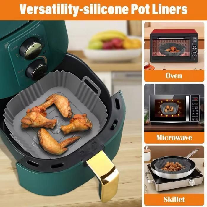 Moules à Friture - Silicone - 20CM - Réutilisables - Résistants à la chaleur - Pour Friteuse à air Couleurs aleatoires