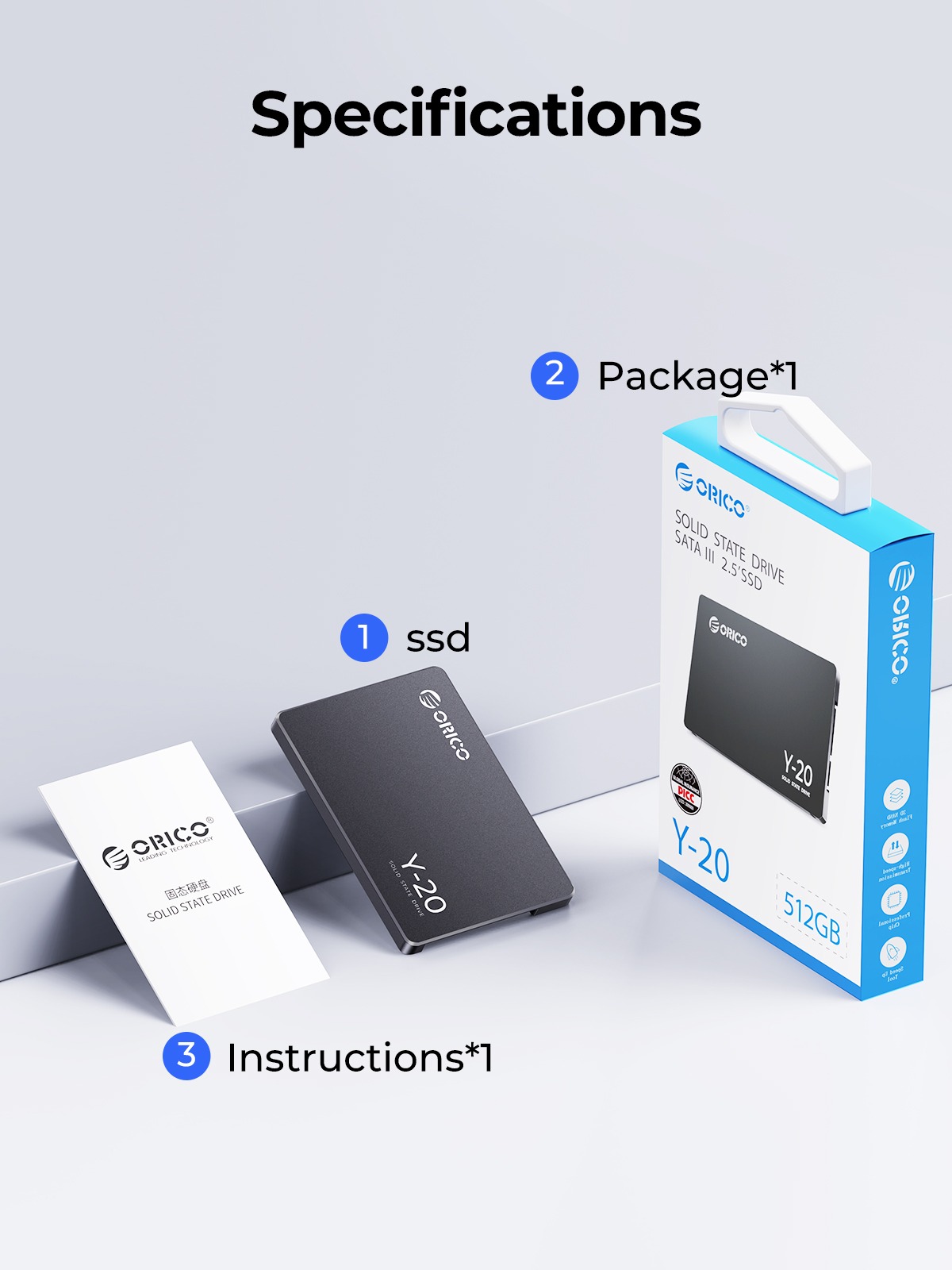 Orico disque dur SSD interne 512 Go ,2.5 pouces SATA 3.0