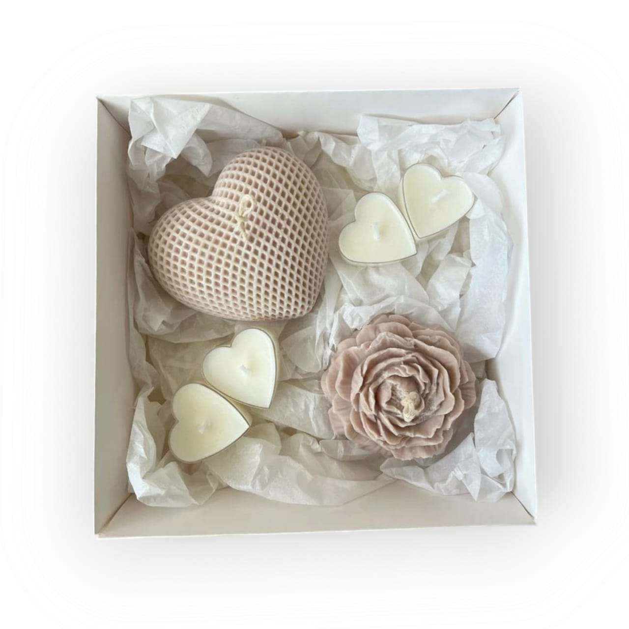 Pack bougies parfumées coeur fleur