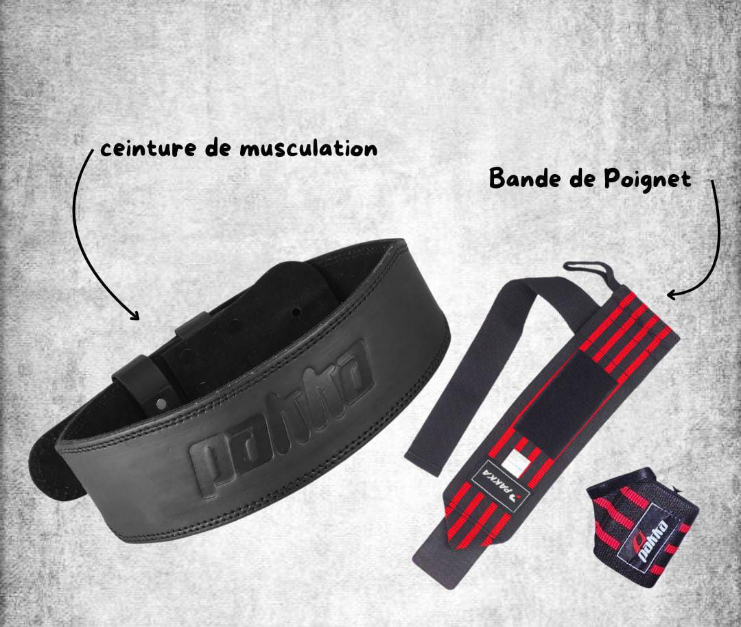 pack de straps+ceinture lombaire de musculation