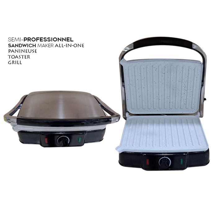 Panini Grill Turbo Granit 2200 W Antiadhésive Barbecue sans Huile ni Beurre