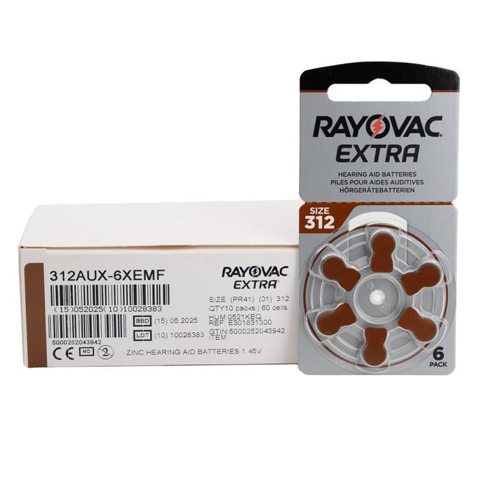 Piles pour écouteurs auditif Rayovac 312