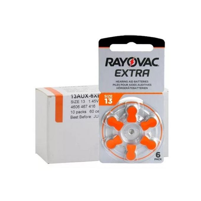 Rayovac 10 boîtes x6 Piles Aide Auditive 1.45v Taille 13