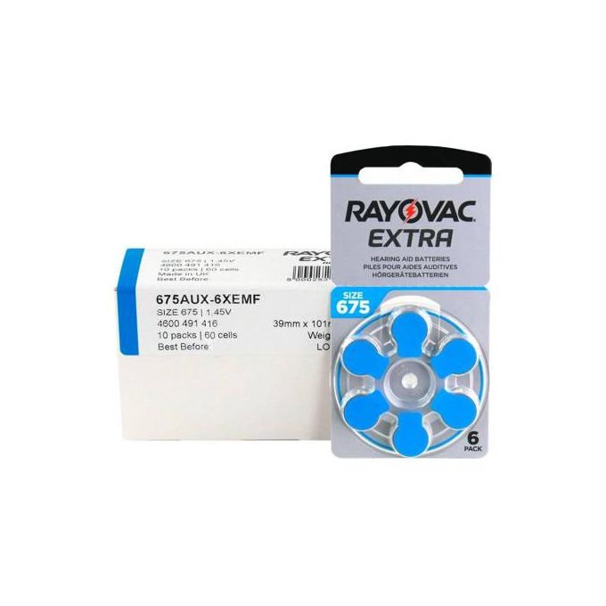 Rayovac piles auditives pack 10 x 6 reference 675 Extra