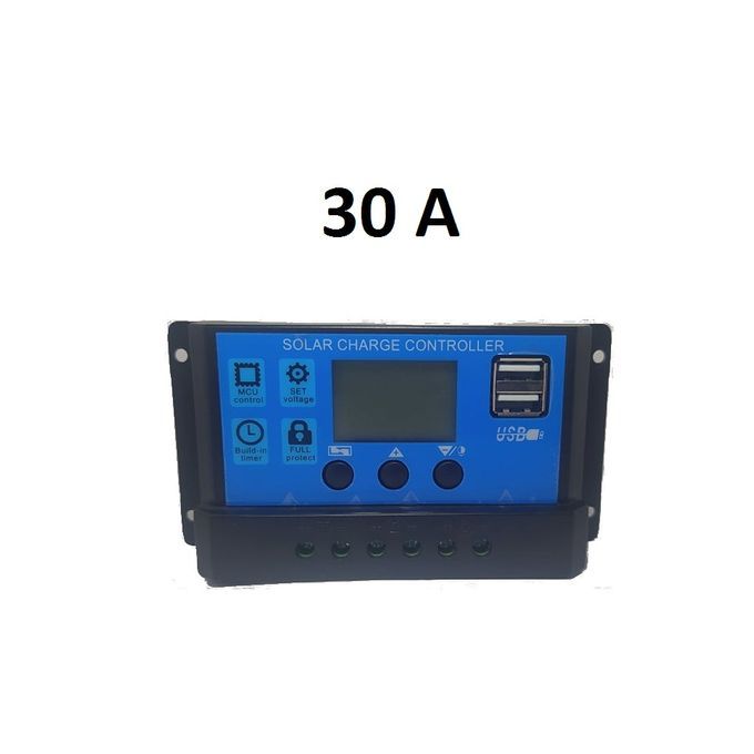 Régulateur de charge PWM 30A régulateur de charge solaire énergie 12v 24v