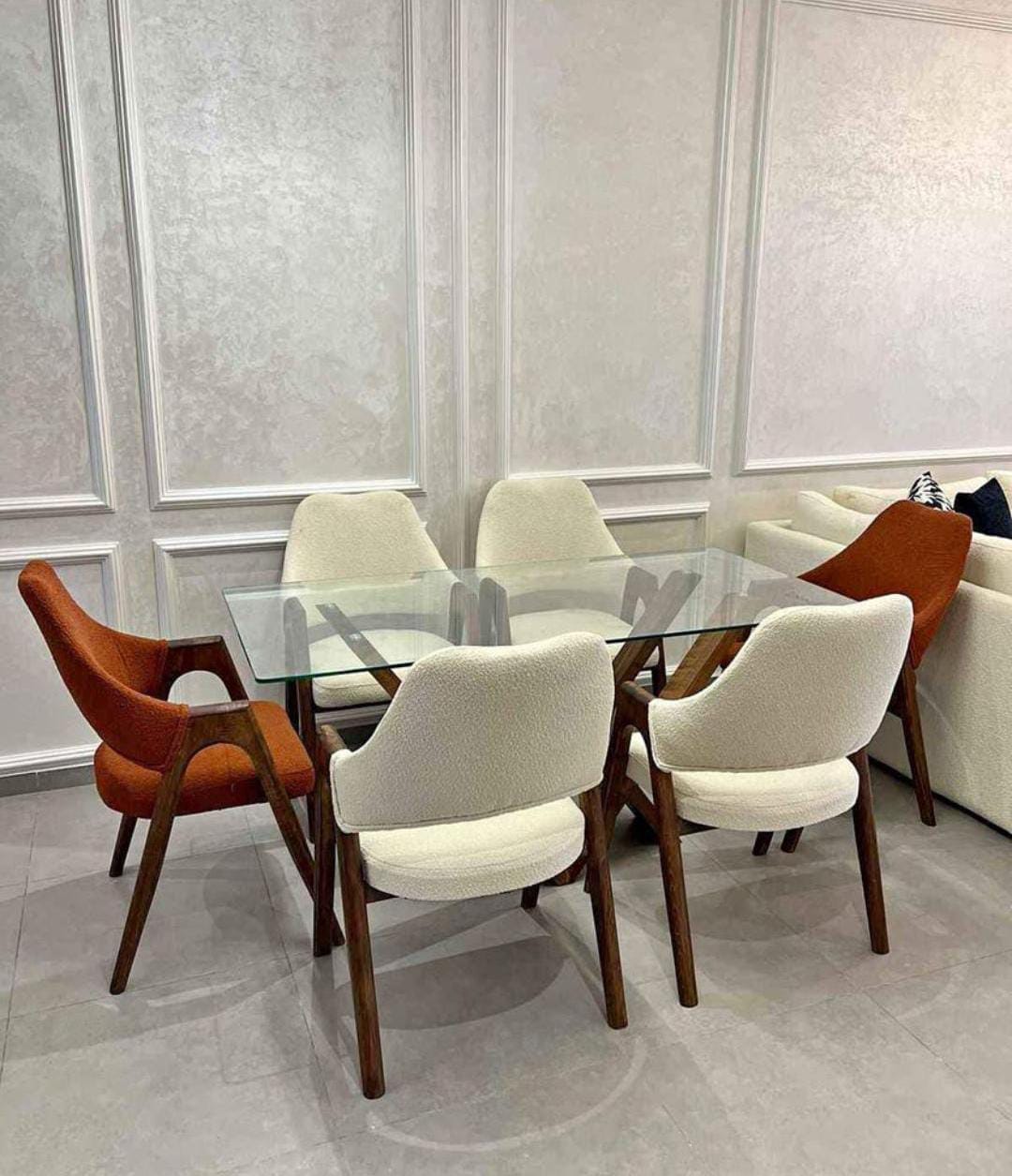Salle à manger ronde 130cm et 6 chaises