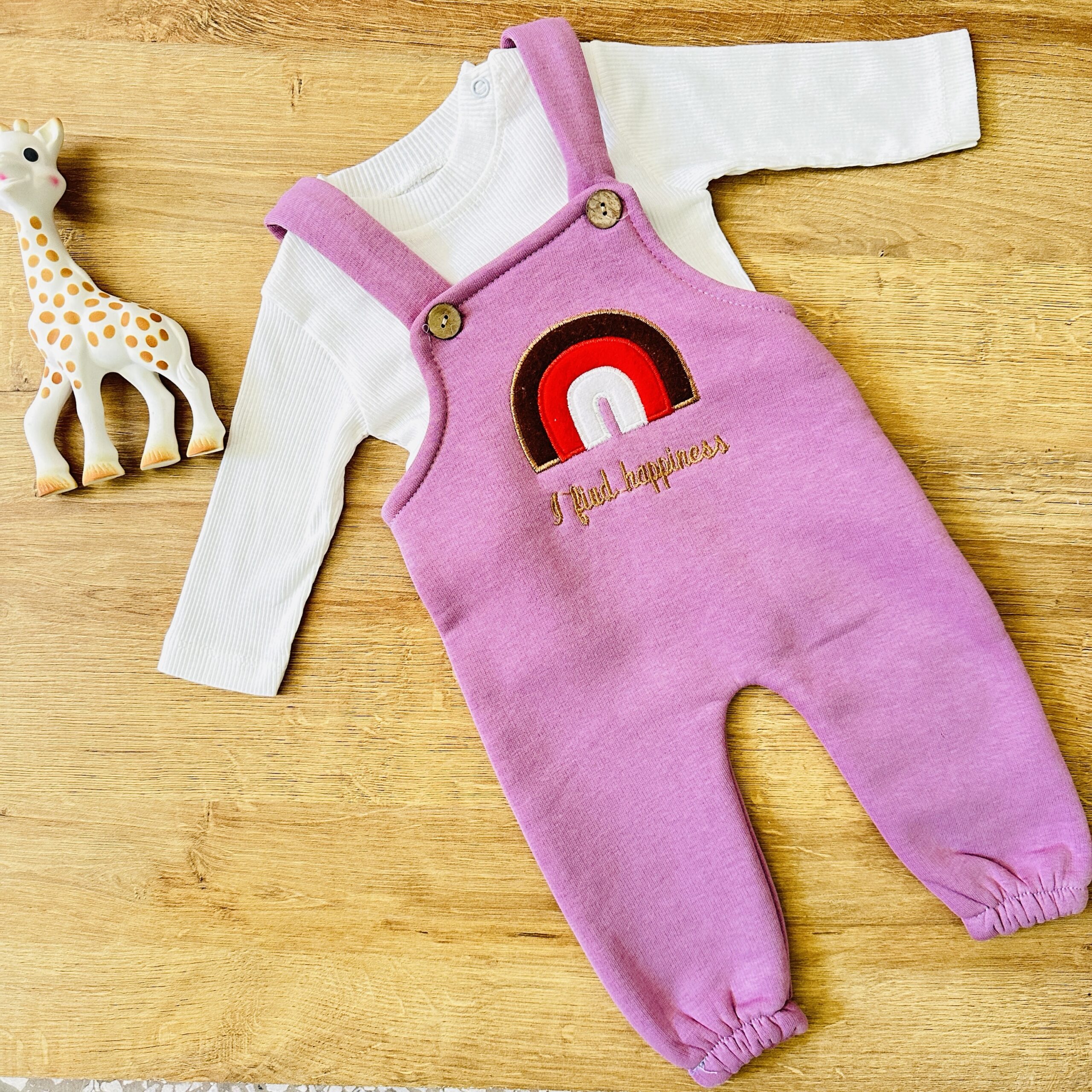 salopette avec pull hiver Welsoft mauve