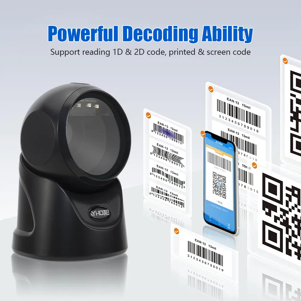 Scanner codes-barres1D/ 2D Filaire