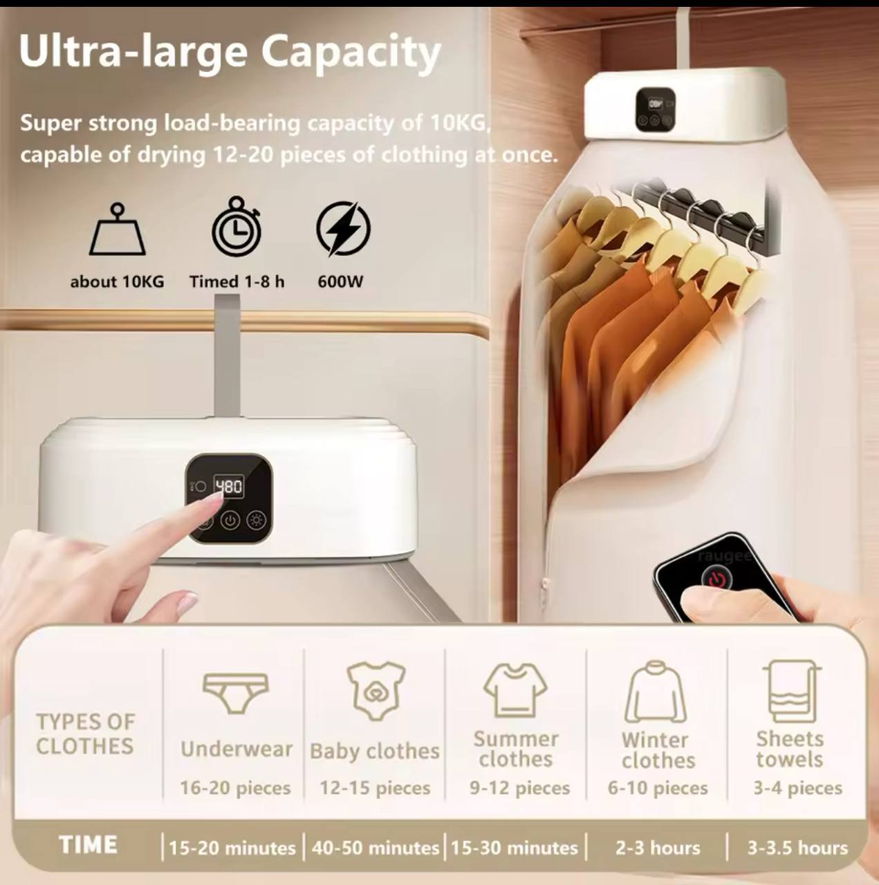 Sèche-linge portable, sèche-linge électrique pliable, sèche-linge pliable, stérilisation UV, sèche-linge électrique portable