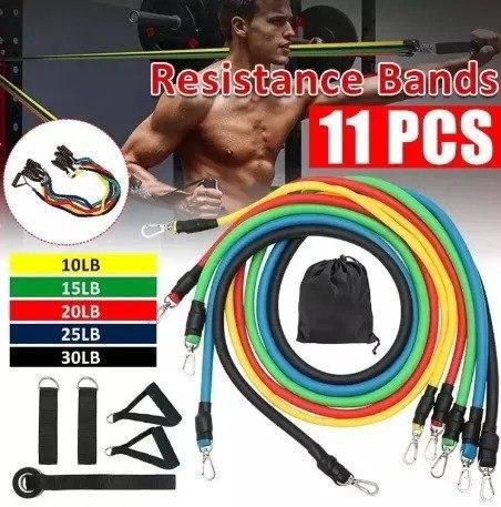 Set de Fitness 11 en 1 : Bandes de Résistance en Latex pour Exercices et Yoga