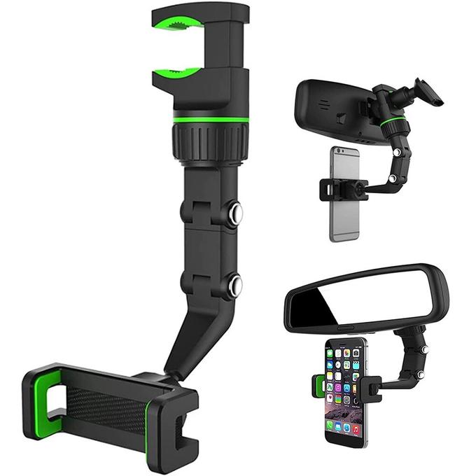 Support Téléphone Voiture Rétroviseur – Rotatif à 360°, Fixation Sécurisée