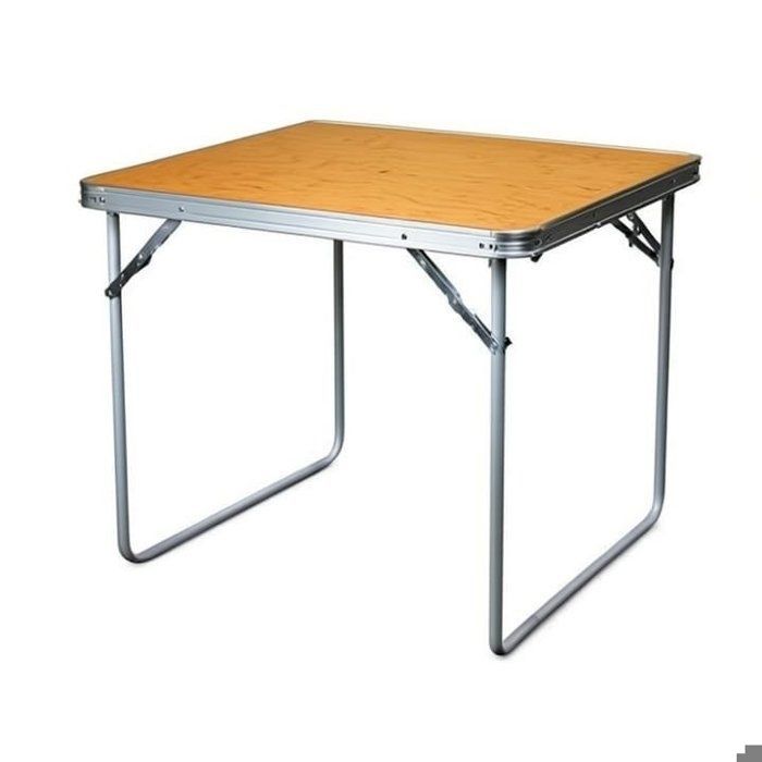 Table de plage _Camping Pliante en Acier Marron 70x60x80 cm résistante et légère premier choix