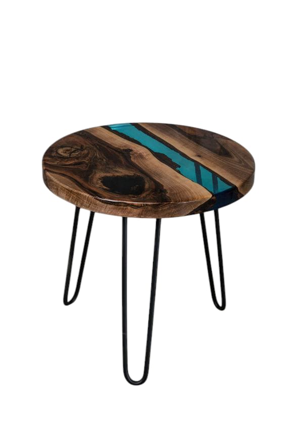 Table en Époxy et Bois de Noyer