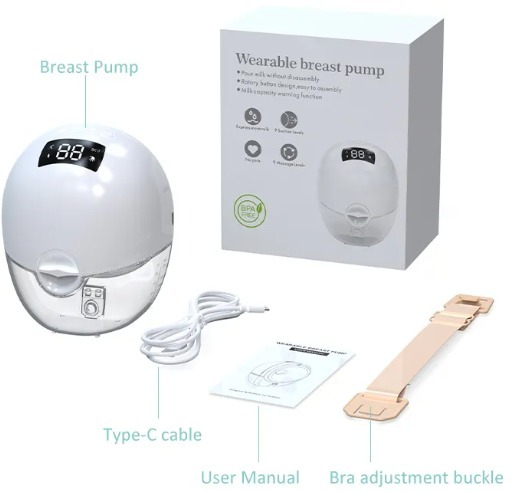 Tire-lait électrique 1 pièce portable mains libres, sans BPA + 10 sachets de lait offert