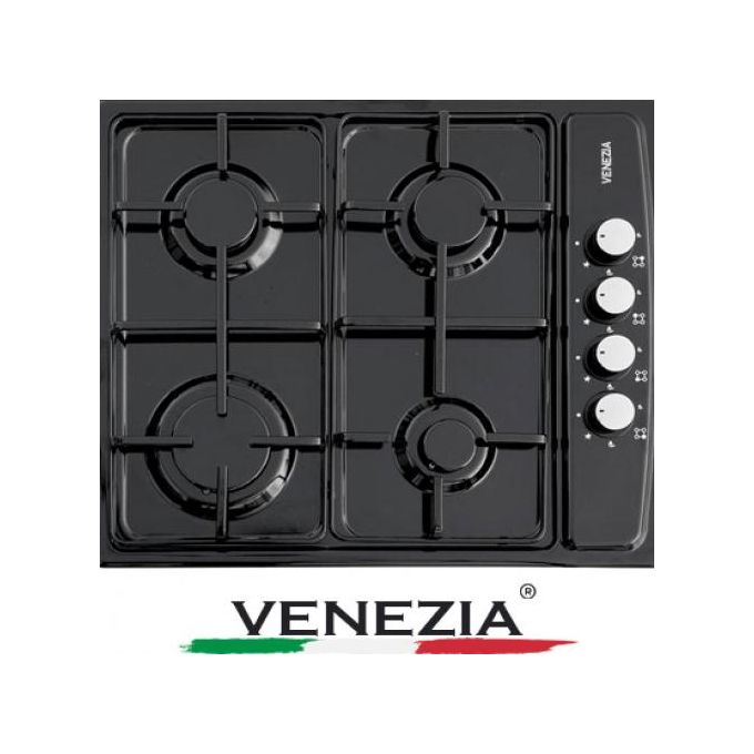 Venezia Plaque De Cuisson 4 Feux À Gaz Électrique 60 Cm - Italian , Noir