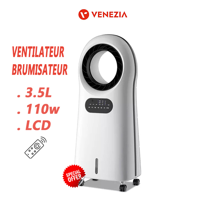 Ventilateur Brumisateur VENEZIA avec Système de Refroidissement - LCD - 110w - 3.5L